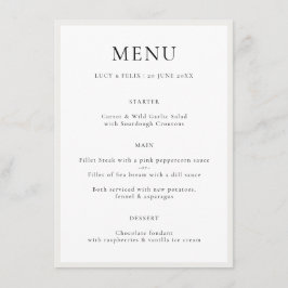 Menu Elegante Minimalista | Casamento Simples Quic Mode