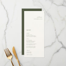 Menu Elegante Minimalista Moss Green Place