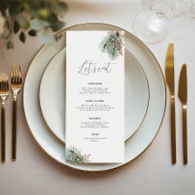 Menu Elegante Mínimo Botânico Inverno