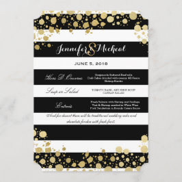 Menu Elegante Moderno Faux Dourados Splatters and Strip