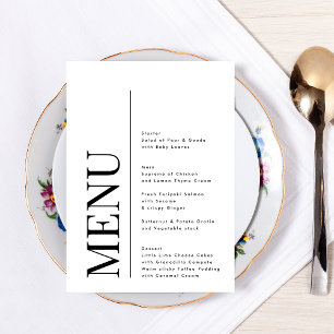 Menu Elegante Monograma Branco Negra Casamento NEGRO GR