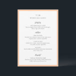 Menu Elegante Monograma de Pêssego Casamento Moderno<br><div class="desc">Cardápios de casamento modernos com design limpo e fontes serif e script.</div>