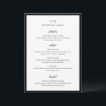Menu Elegante Monograma Preto e Branco Casamento Modern<br><div class="desc">Cardápios de casamento modernos com um design limpo com fontes serif e script.</div>