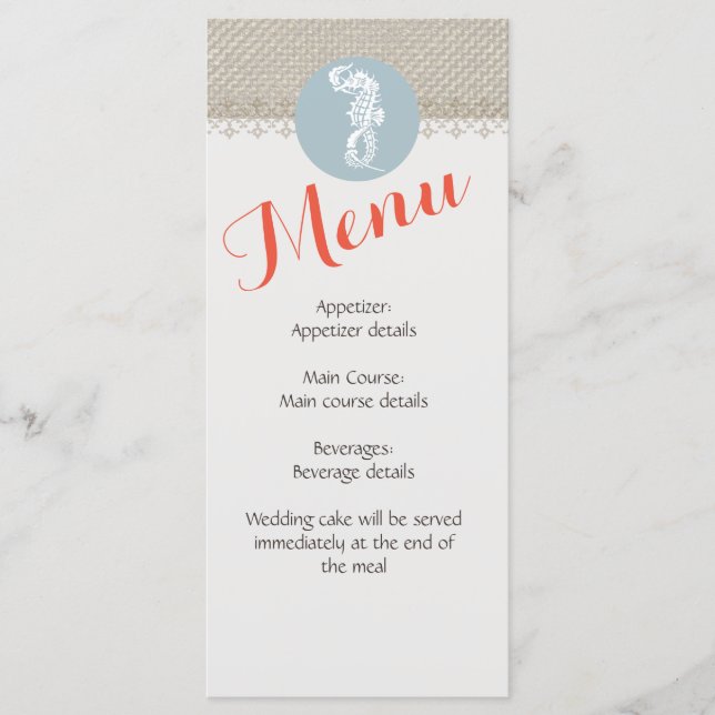 Menu Elegante Náutico Clássico Azul-Marinho (Frente)