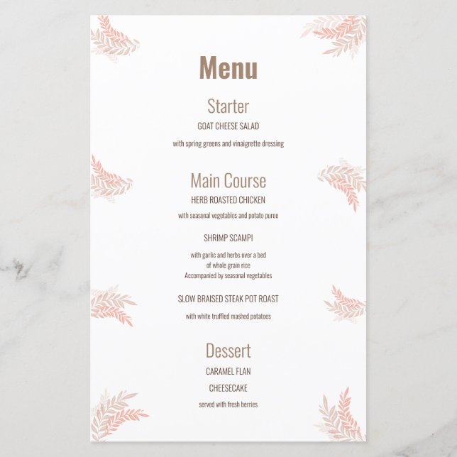 Menu Elegante Primeira Comunhão (Verso)