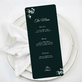 Menu Elegante respiro de bebê Verde esmeralda