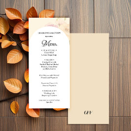 Menu Elegante Rosa Boho Floral Aquarela