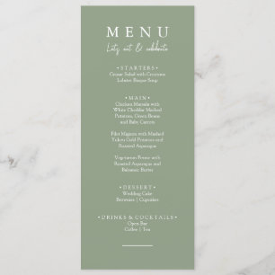 Menu Elegante Sage Green Modern Vamos Eat Janto Casamen