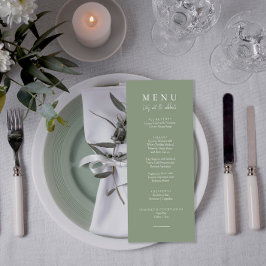 Menu Elegante Sage Green Modern Vamos Eat Janto Casamen
