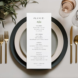Menu Elegante Sage Greenery Wedding