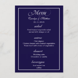 Menu Elegante Sophisticado Simples Cardápio de Casament