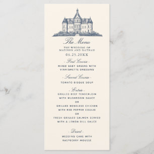 Menu Elegante Velho Chateau Manor Wedding