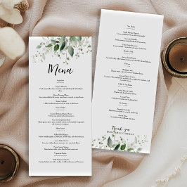 Menu Elegante verde de casamentos duplos