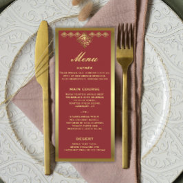 Menu Elegante Vermelho e Recepção de casamento Dou