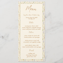 Menu Elegante Watercolor Wildflower WedMenu