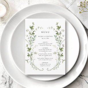 Menu Elegante Watercolor Wildflower WedMenu