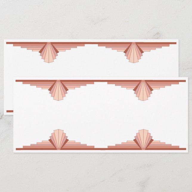 Menu Elementos de arte deco numa paleta dourada rosa (Frente/Verso)