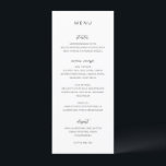 Menu Elise Elegant Wedding<br><div class="desc">Menu de casamento elegante com estilo clássico que combina fontes modernas de sans serif e de script elegante.</div>