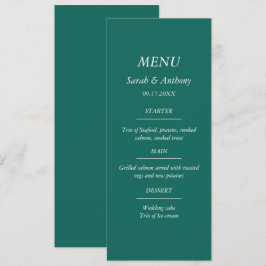 Menu Emerald Green Na moda moderna Comida de casamento