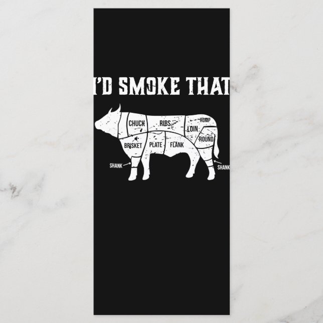 Menu Engraçado Churrasco De Vaca, Pit Mestre Presente (Frente)