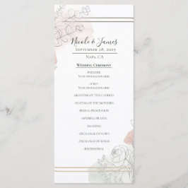 Menu Esboço Botânico Sage & Blush Casamento Floral