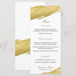 Menu Escova dourada derrame elegante casamento moderno