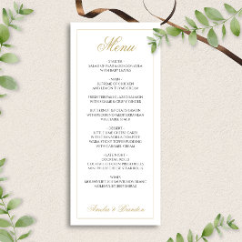 Menu Escrita Elegante Formal Casamento Preto e Dourado