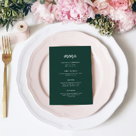 Menu Escrito Minimalista Moderno Emerald Green | Casame