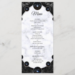 Menu Esferas de mármore brancas e pretas opulentas