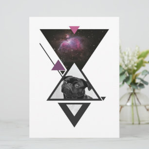 Menu Espaço - Pug Ideia De Presente De Cão Preto Par