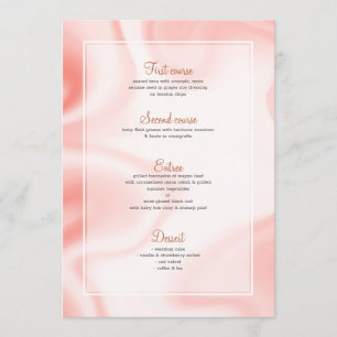 Menu espirais de mármore mole rosa-ouro