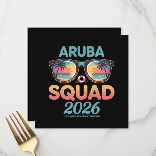 Menu Esquadra de Aruba 2026 Retro (Frente/Verso In Situ)
