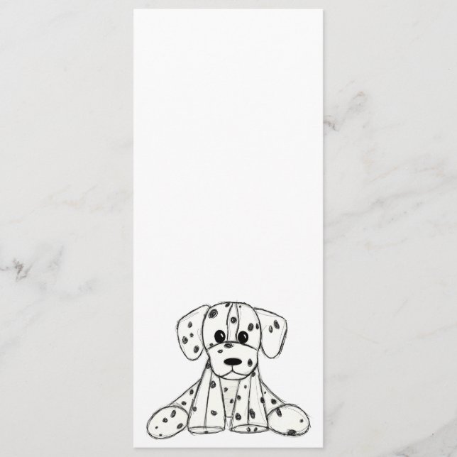 Menu Esquema de desenho de cão empalhado Dalmático pret (Frente)
