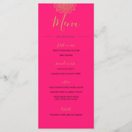 Menu Estilo indiano Laranja Cor Dourada Cor Rosa Cor-de