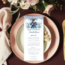 Menu Estilo mexicano Quinceañera Royal Blue