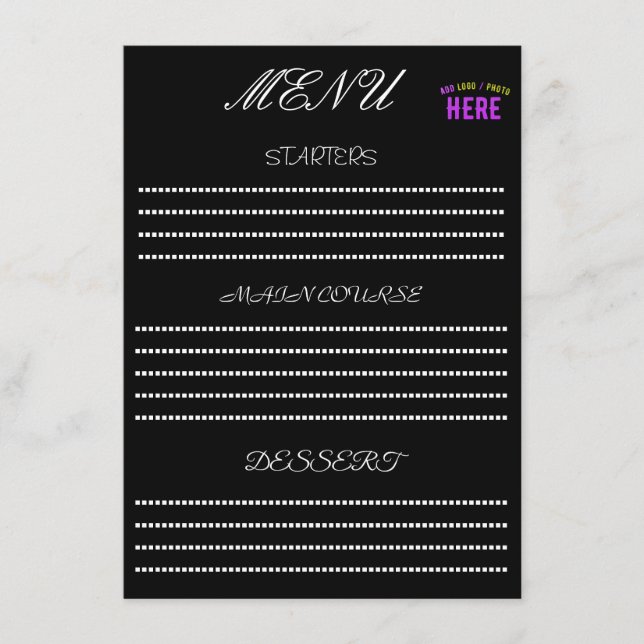 MENU ESTILO MODERNO PERSONALIZÁVEL PRETO VERIFICADO MAR (Frente)