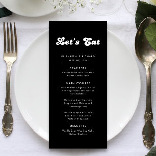 Menu Estilo Retro Preto e Branco Vamos Comer Casamento