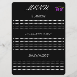 MENU ESTILOSO MODERNO PERSONALIZÁVEL PRETO VERIFICADO M