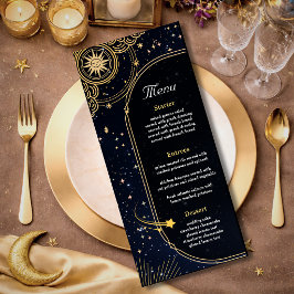 Menu Estrela cadente azul Casamento celestial do sol e 