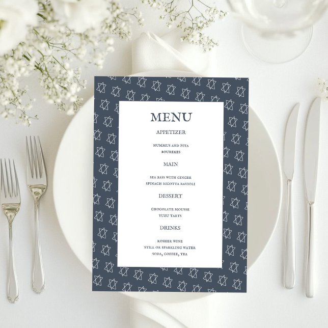Menu Estrela de David B'nai Bat Bar Mitzvah Casamento J (Star of David B'nai Bat Bar Mitzvah Jewish Wedding Menu
)