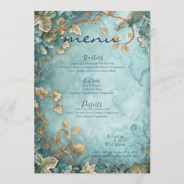 Menu Eternal Grace Fantasy Wedding (Frente)