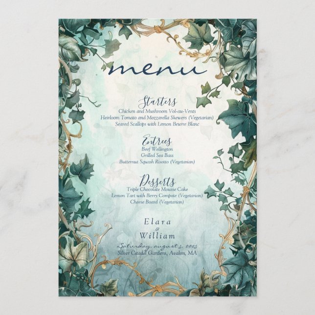 Menu Eternal Grace Fantasy Wedding (Frente)