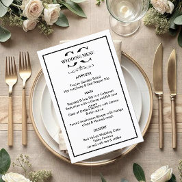 Menu eterno de Casamento Preto e Branco