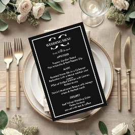 Menu eterno de Casamento Preto e Branco