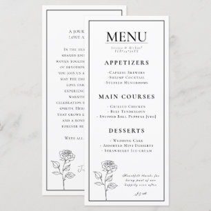 Menu + Eterno de texto adorável Bloom
