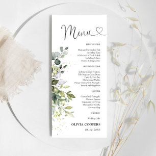 Menu Eucalyptus Floral Greenery Chá de fraldas