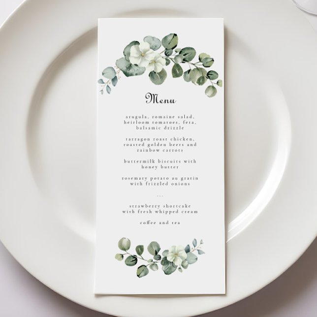 Menu Eucalyptus Greenery Leaf Arch Casado ou Aniversári (Criador carregado)