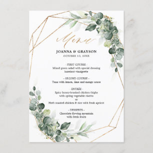 Menu Eucalyptus Greenery Rustic WedMenu
