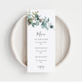 Menu Eucalyptus Greenery Wedding