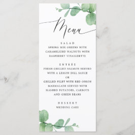 Menu Eucalyptus Leaves Wedding | Watercolor Botanical